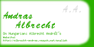 andras albrecht business card